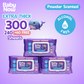 Baby Now Baby Wipes Powder Scent 100 Sheets Alcohol Free, Extra Thick and Soft